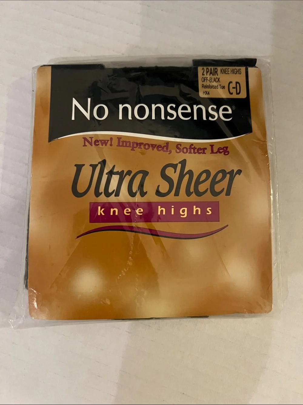 No Nonsense Off-Black Ultra Sheer Knee High Tights - 2 Pairs - NWT